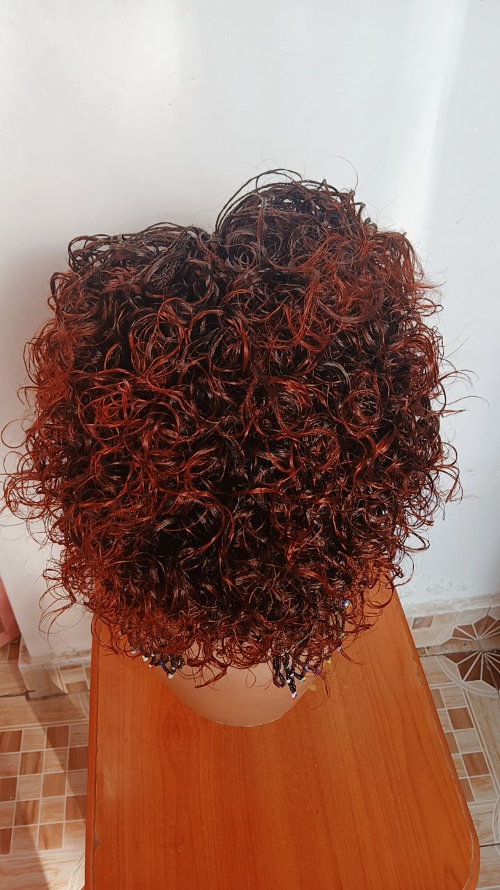 Curly Closure Braided Wig — Two-Tone Auburn