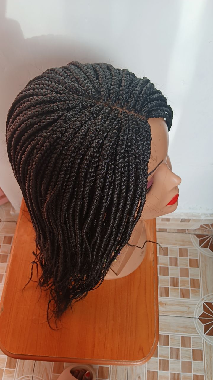 Long Closure Braided Wig — Natural Black (#1B)