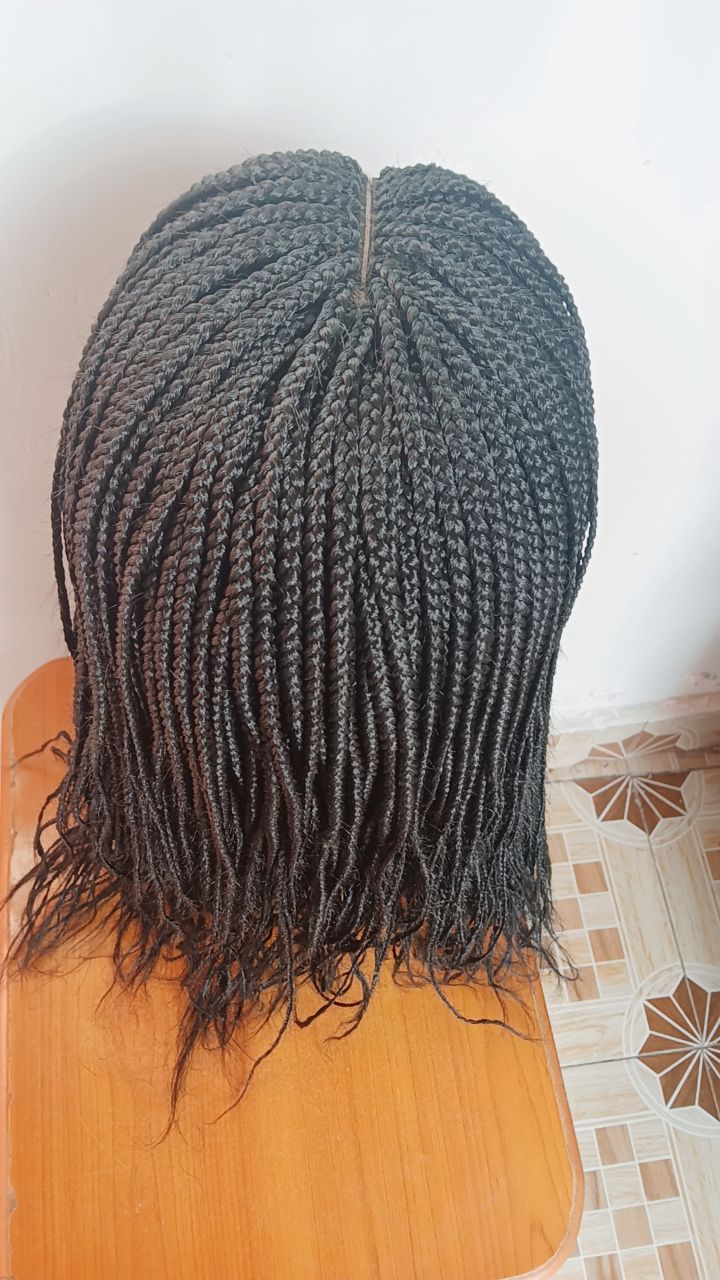 Long Closure Braided Wig — Natural Black (#1B)