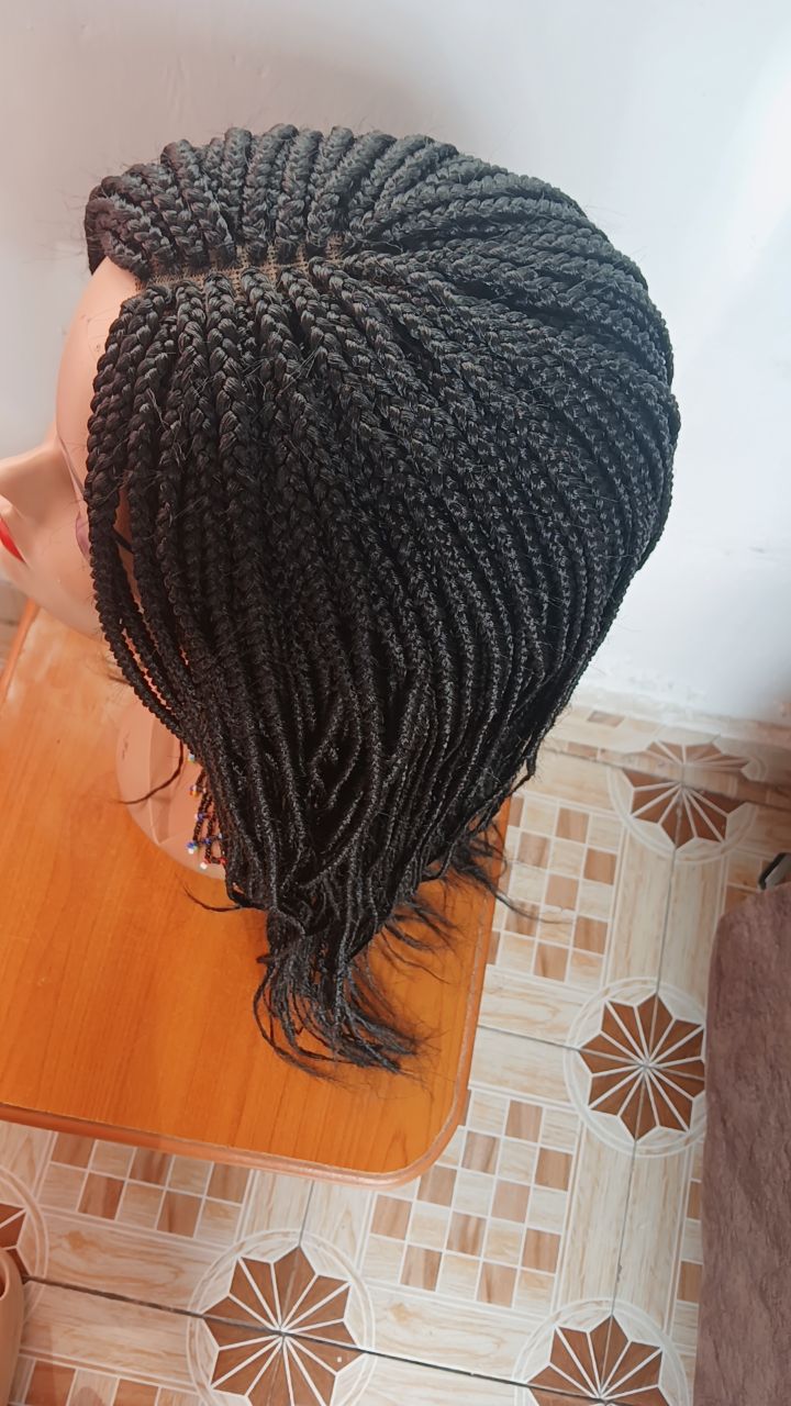 Long Closure Braided Wig — Natural Black (#1B)