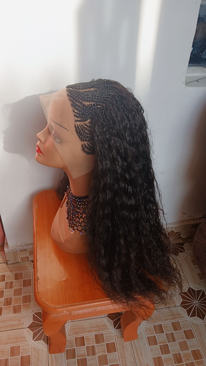 Long Curly Braided Wig — Lace Front Onyx