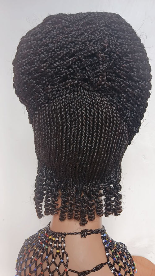 Beehive Crown Braided Wig — Onyx