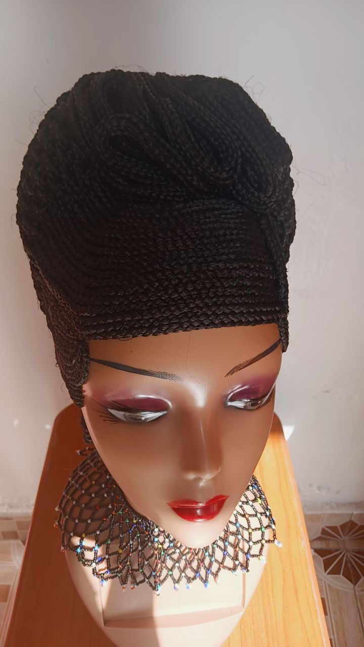 Beehive Crown Braided Wig — Onyx