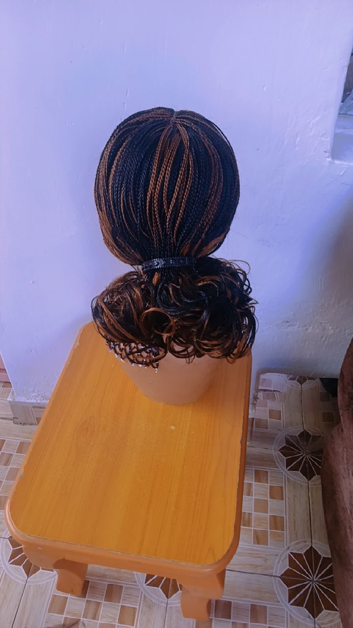 Closure Ponytail Braided Wig — Two-Tone Auburn