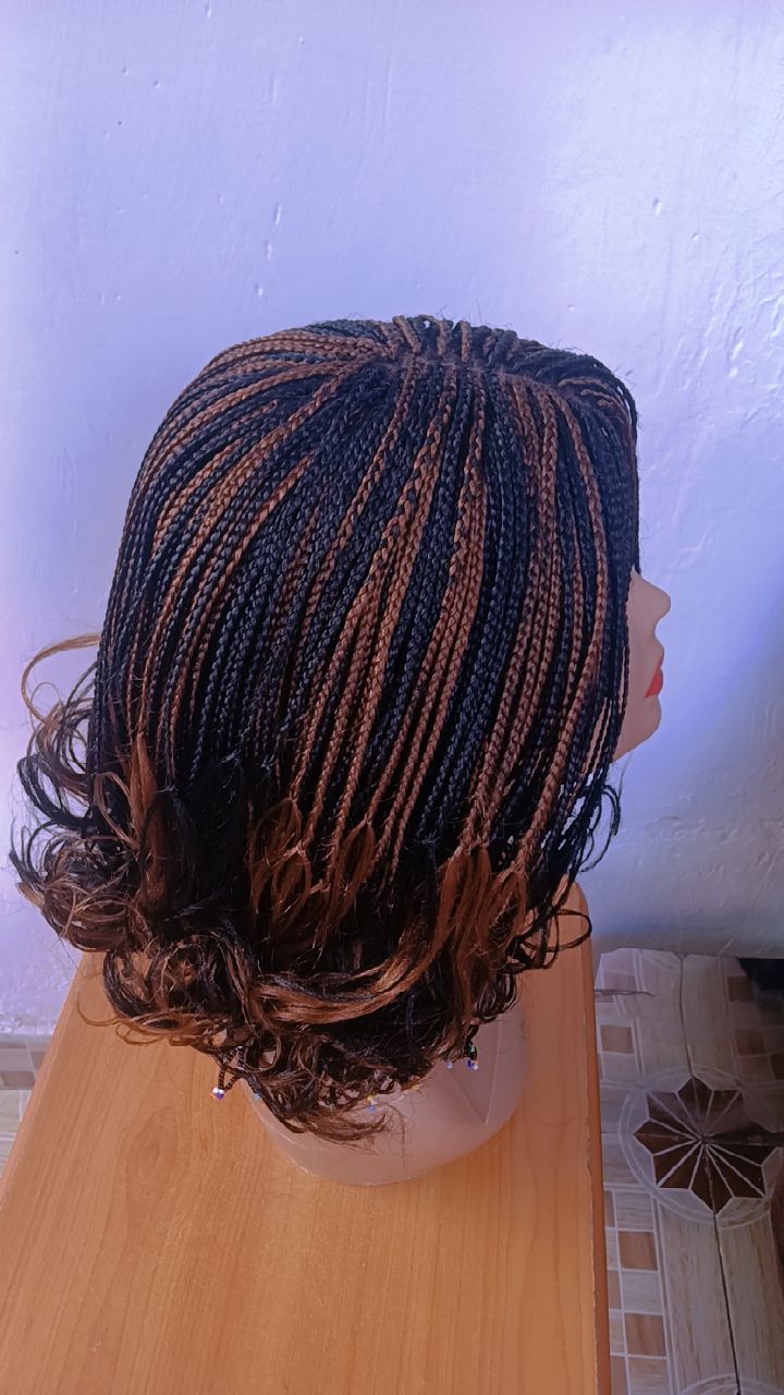 Closure Ponytail Braided Wig — Two-Tone Auburn