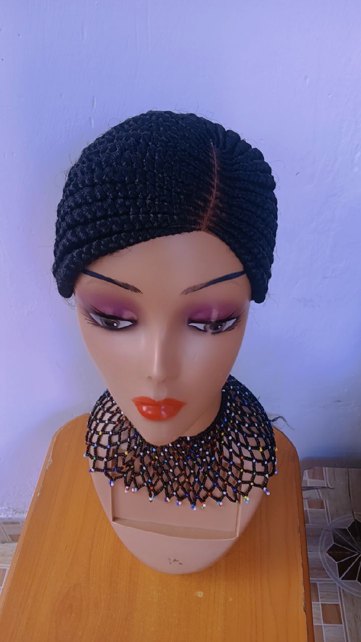 Sleek Cornrow Closure Braided Wig — Onyx
