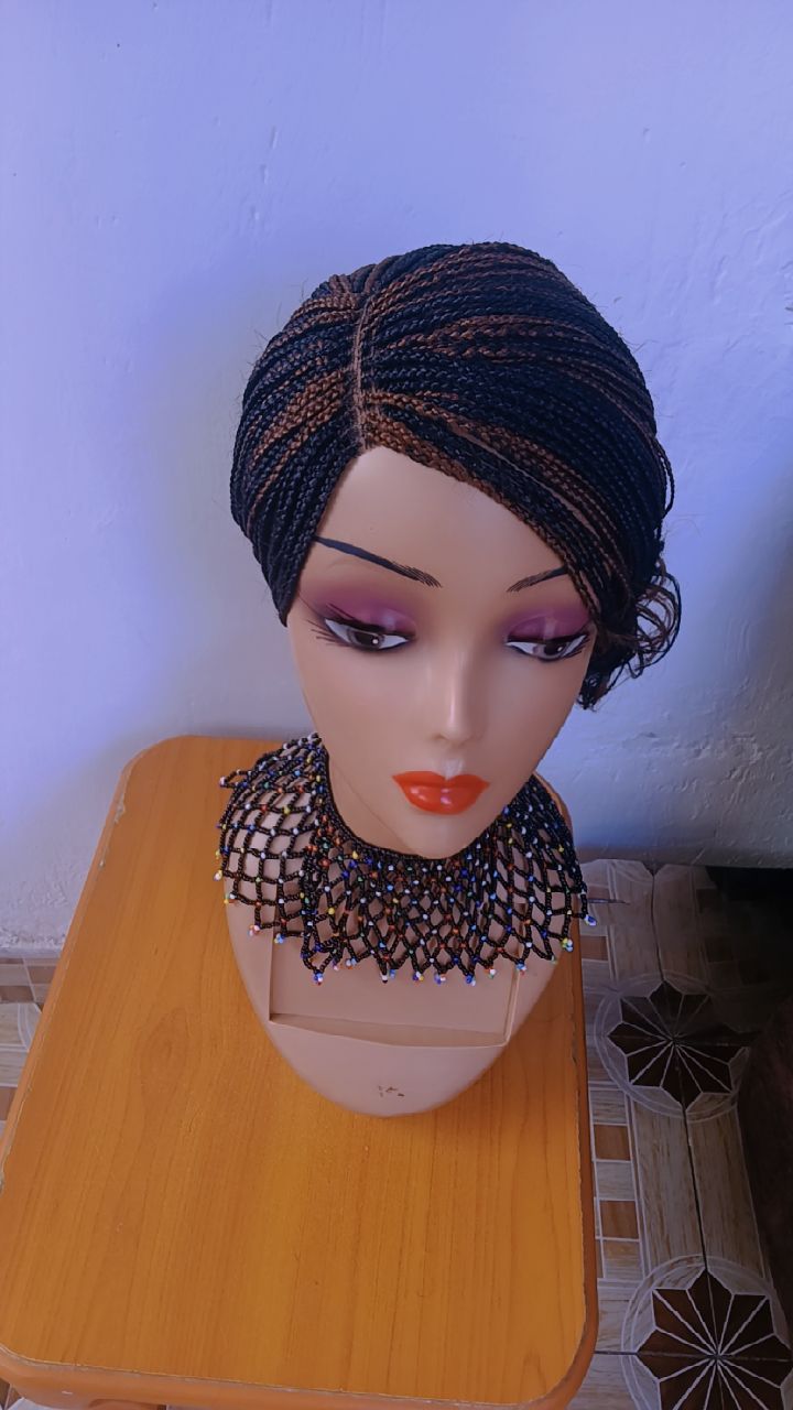 Closure Ponytail Braided Wig — Two-Tone Auburn