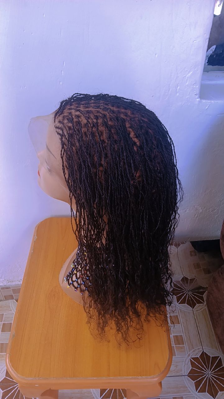 Afro Bulk Human Hair Full Lace Wig