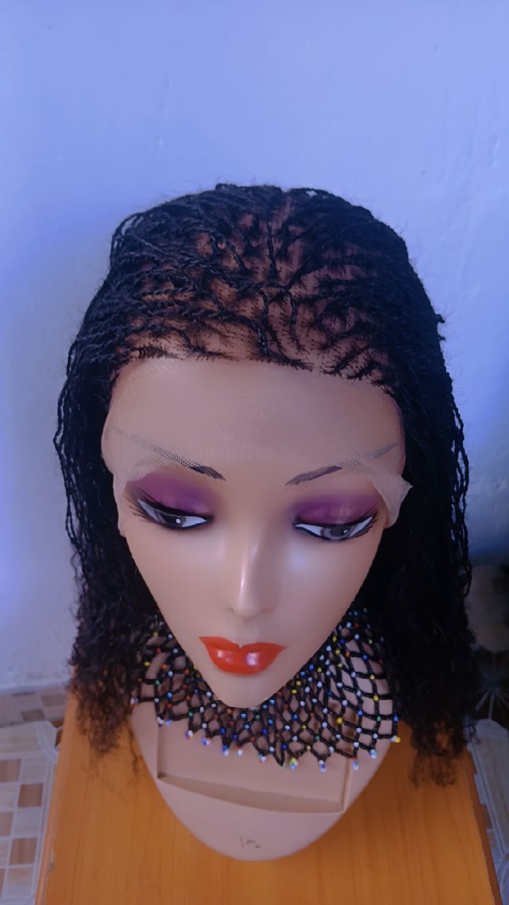Afro Bulk Human Hair Full Lace Wig