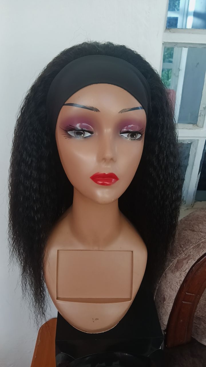 Kinky Straight Headband Wig — Natural Black