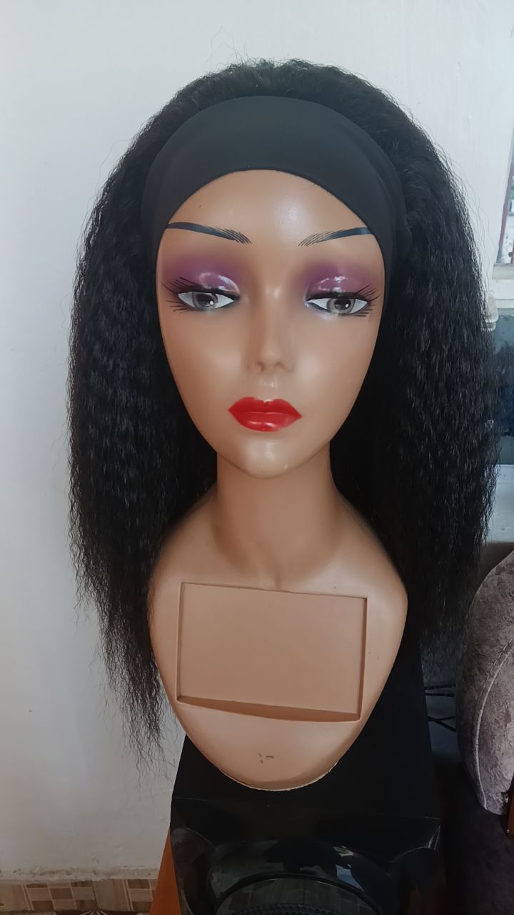 Kinky Straight Headband Wig — Natural Black