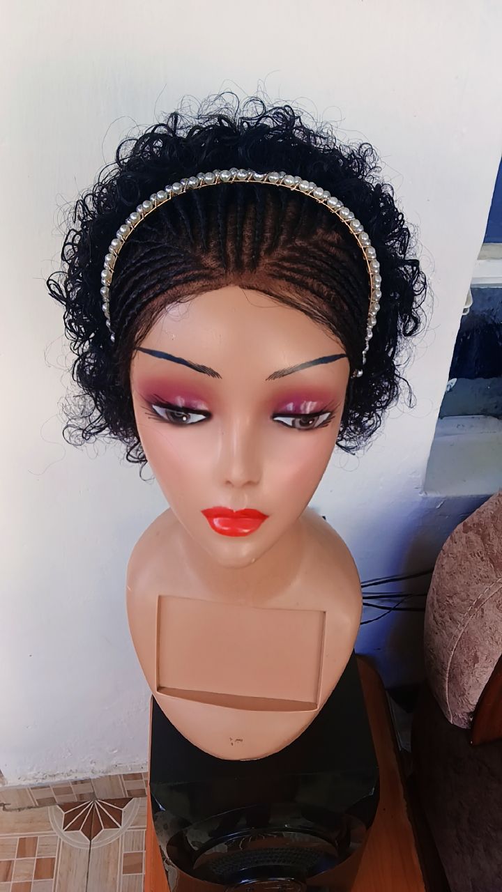 Water Curl Braided Human Hair Wig