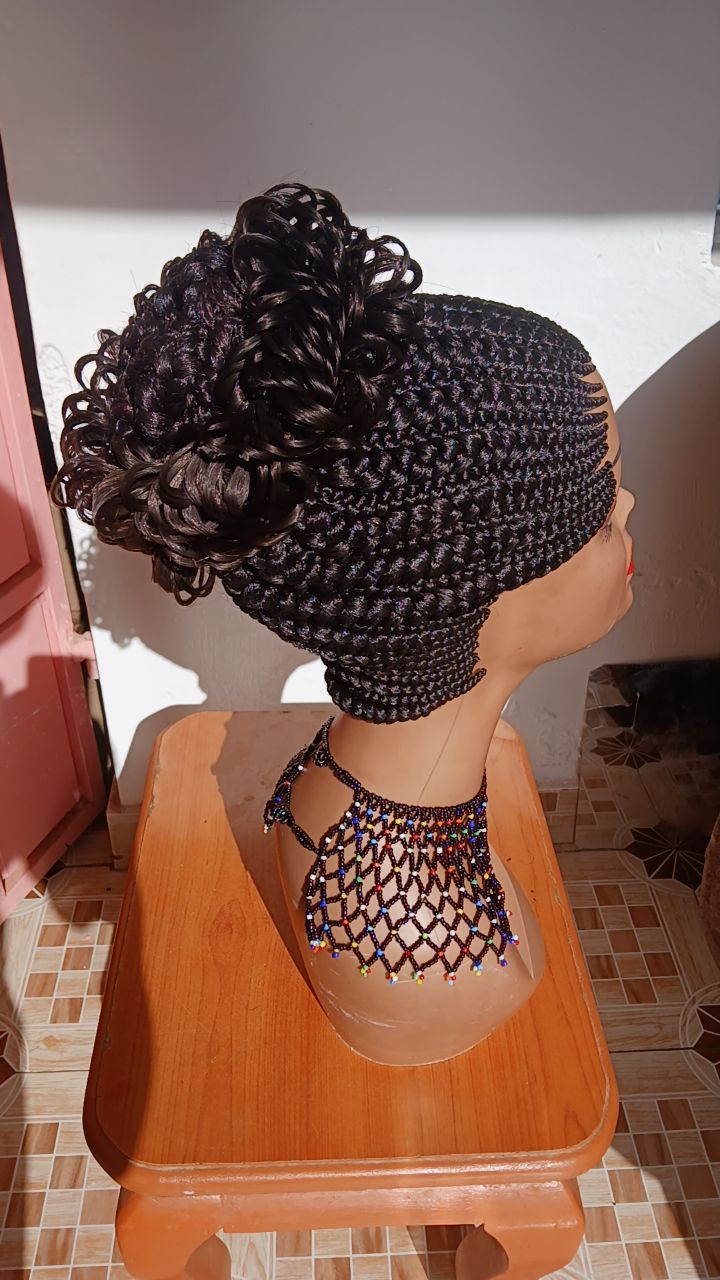 All-Up Curly Bun Cornrow Wig