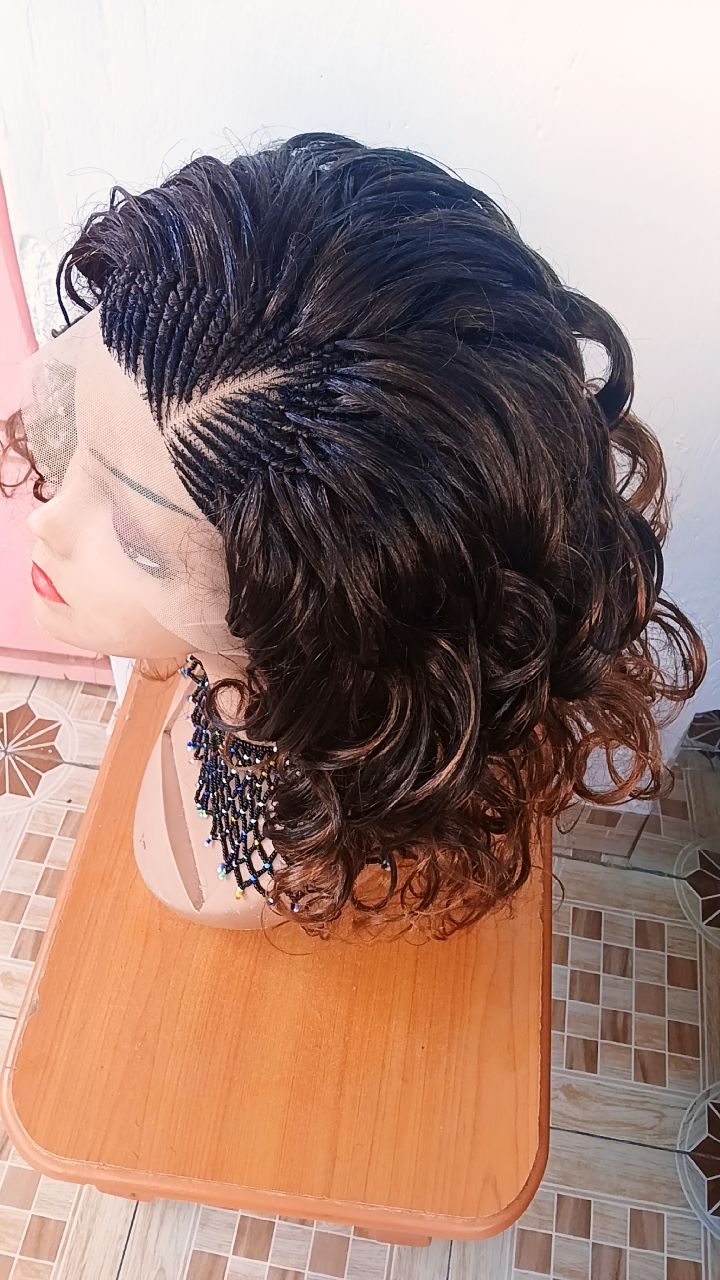 Drop Lines Curly Braided Wig
