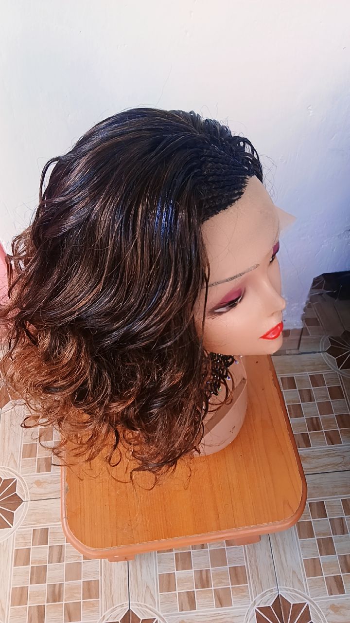 Drop Lines Curly Braided Wig
