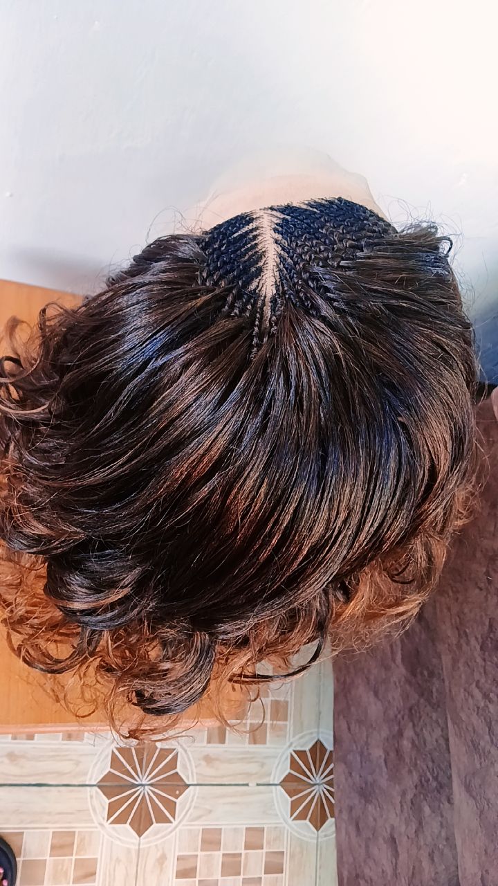 Drop Lines Curly Braided Wig