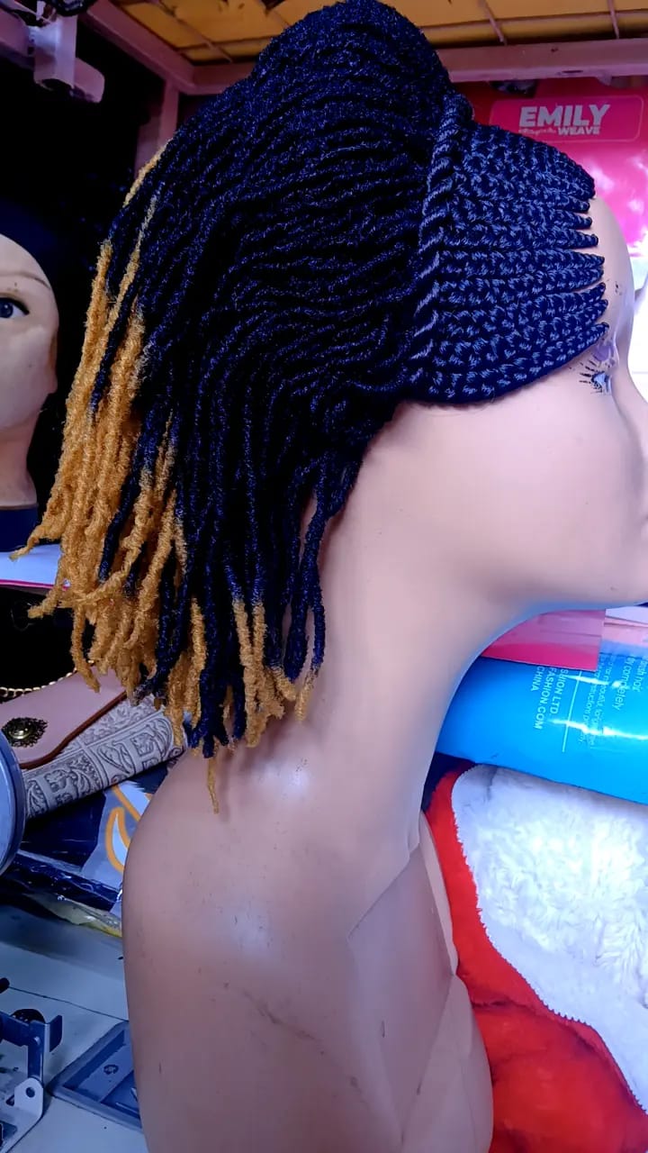 Tuna Locs Braided Wig — Black to Honey Blonde