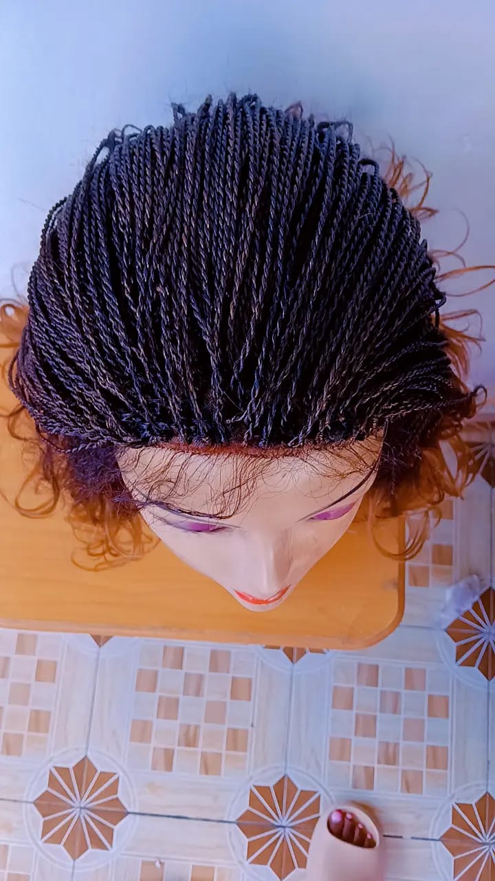 Full Lace Twisted Pony Tail Wig — Two-Tone Copper Ombré