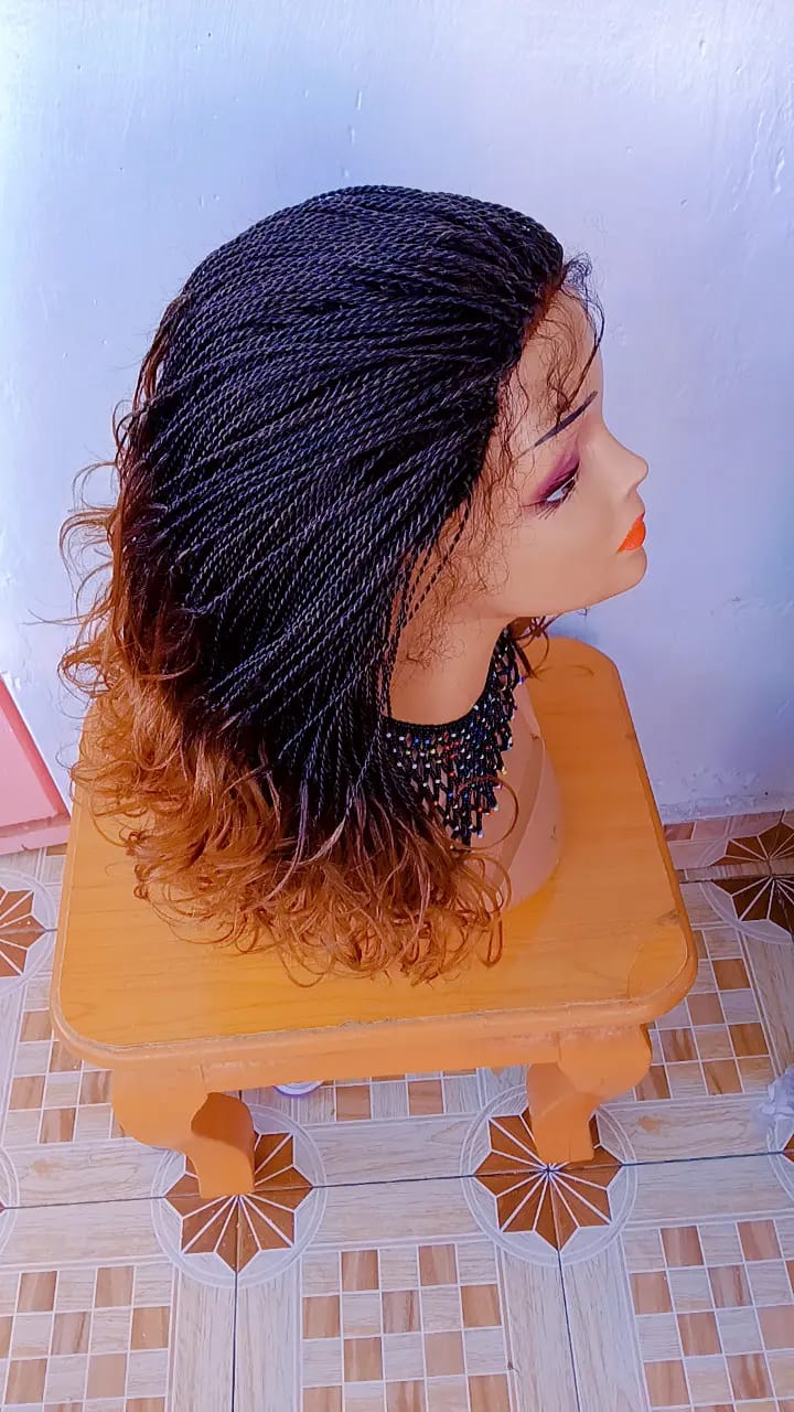 Full Lace Twisted Pony Tail Wig — Two-Tone Copper Ombré