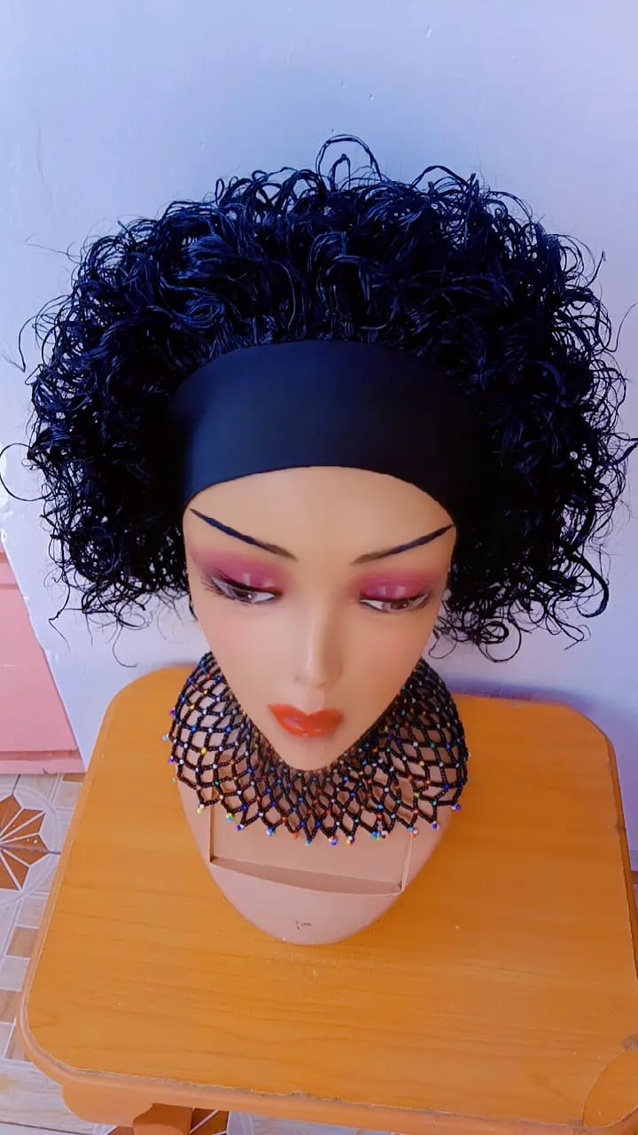 Short Curly Headband Wig