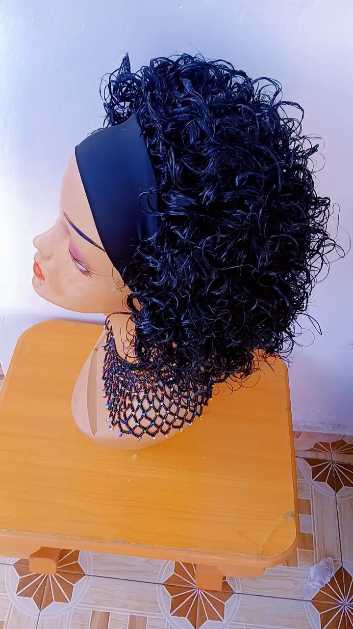Short Curly Headband Wig