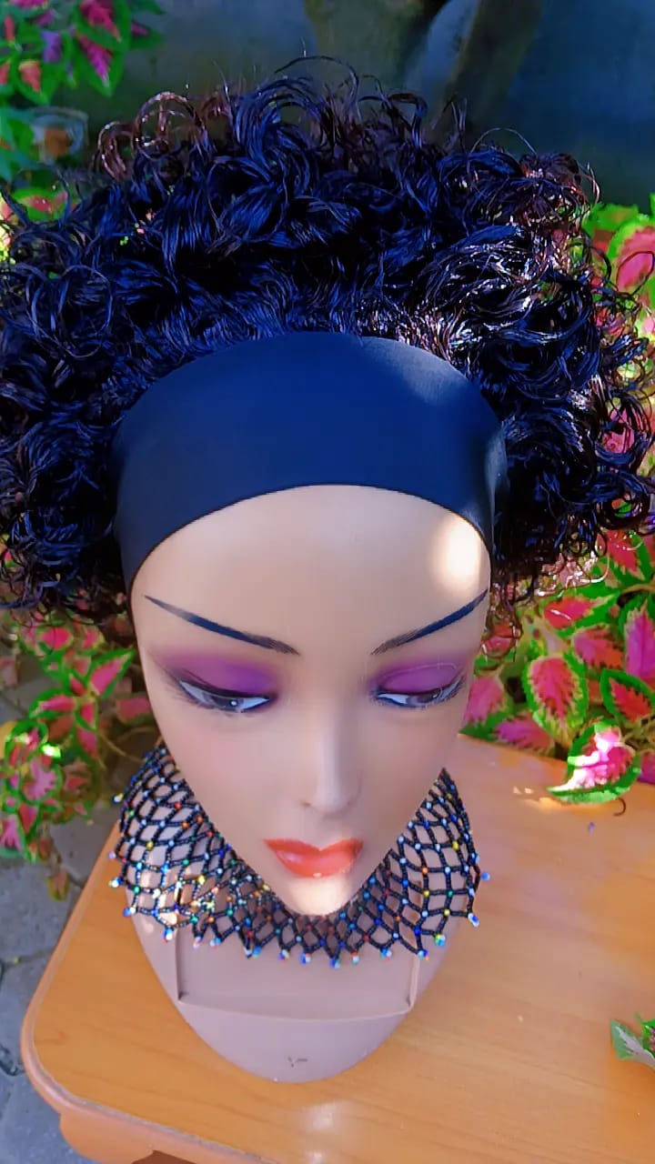 Short Curly Headband Wig