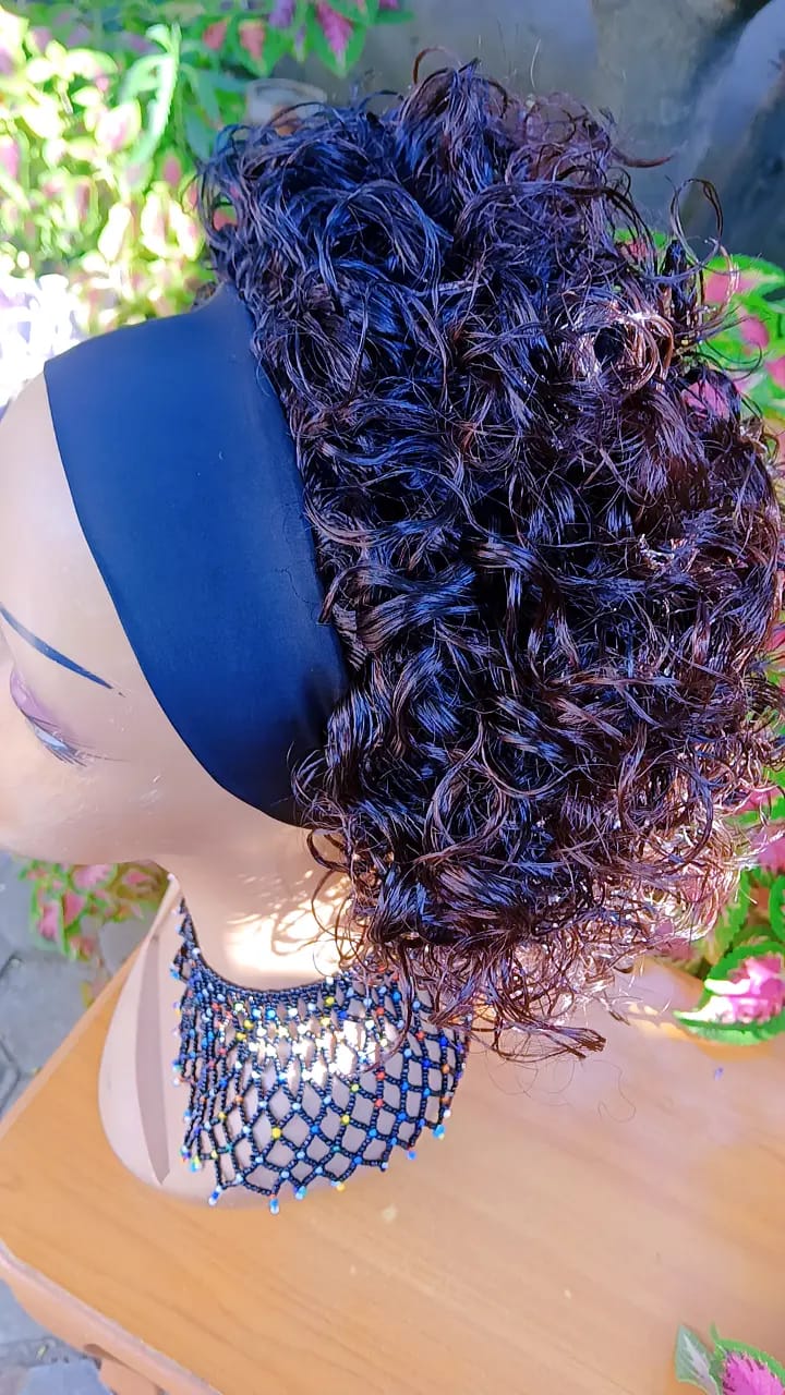 Short Curly Headband Wig