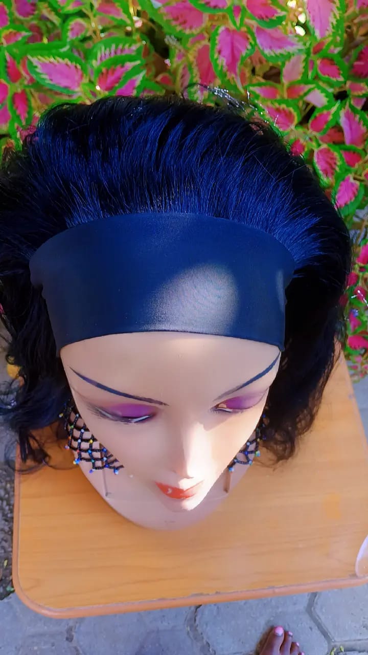 Long Body Wave Headband Wig — Natural Black