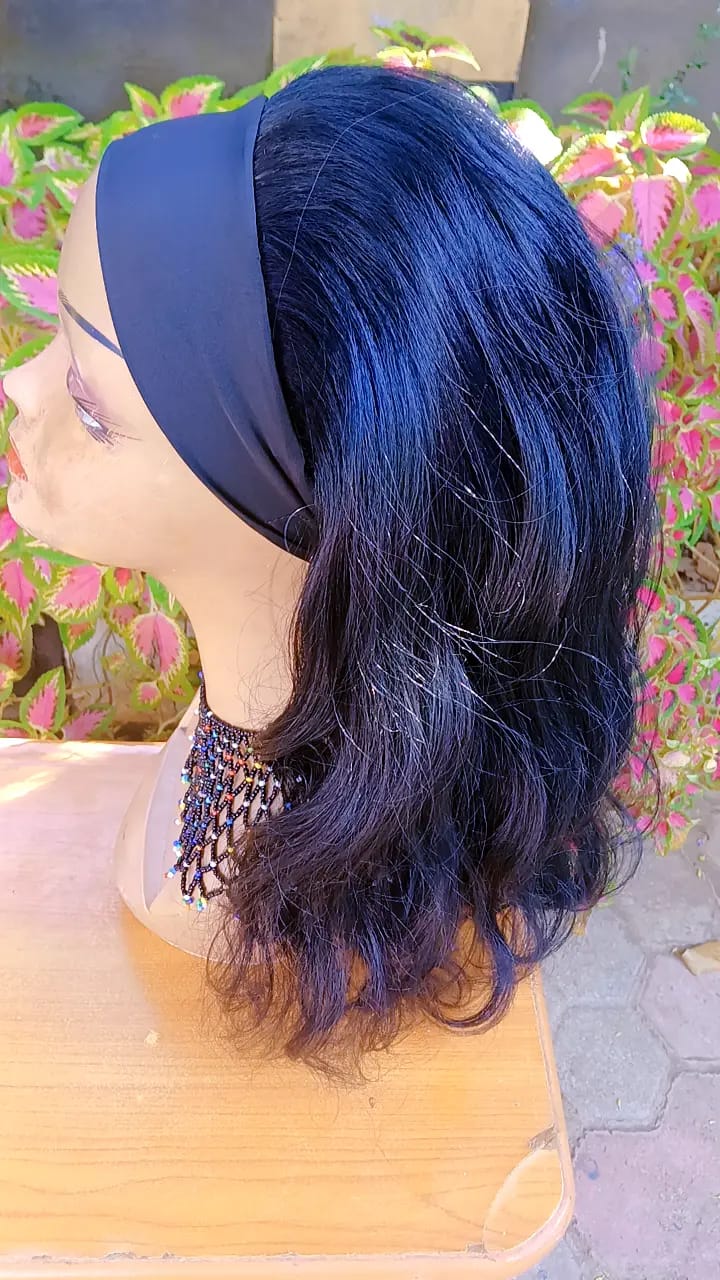 Long Body Wave Headband Wig — Natural Black