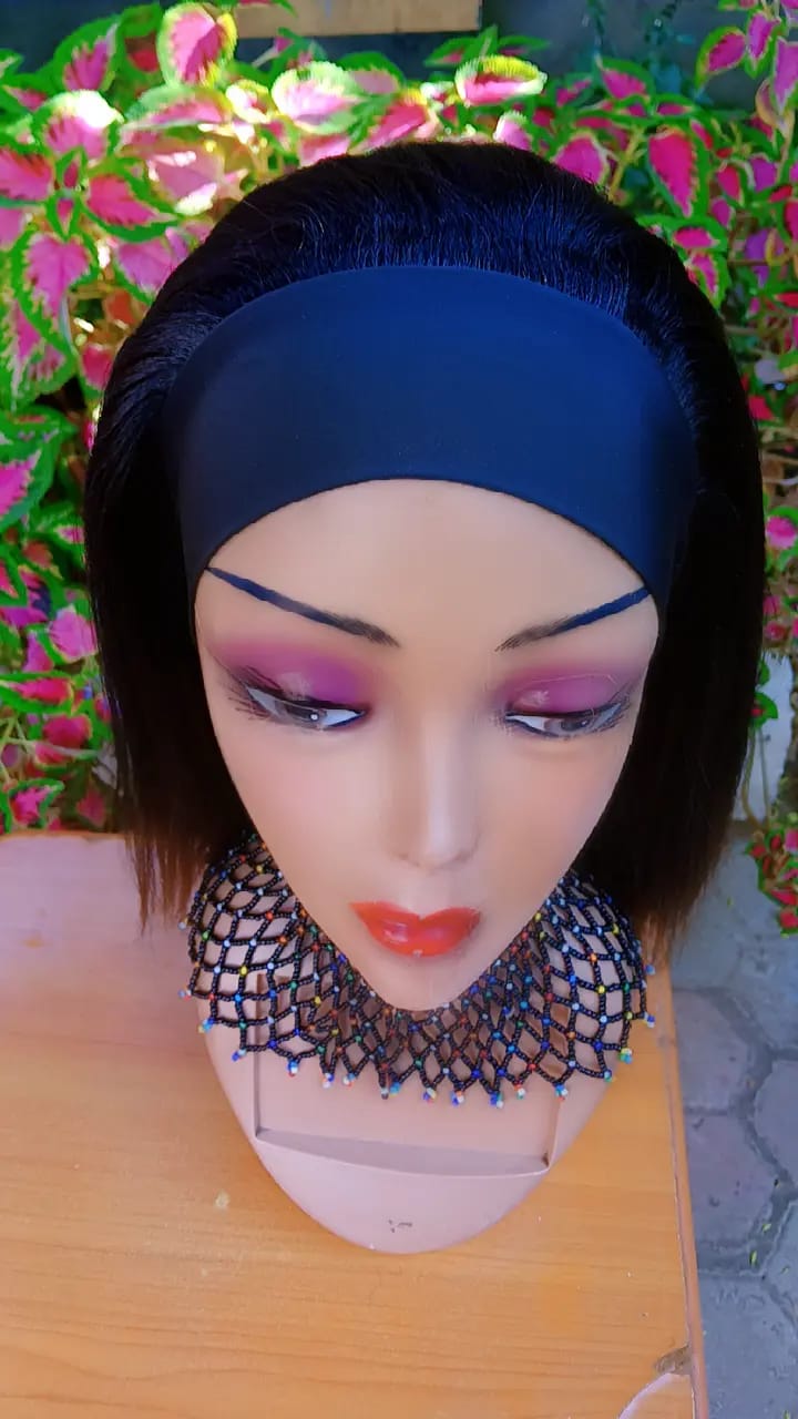 Kinky Straight Headband Wig — Copper Ombré