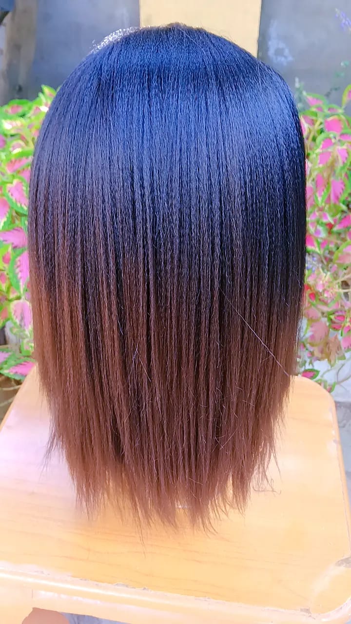 Kinky Straight Headband Wig — Copper Ombré