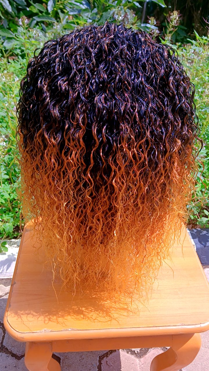 Amara Curly Braided Wig — Ginger Ombré