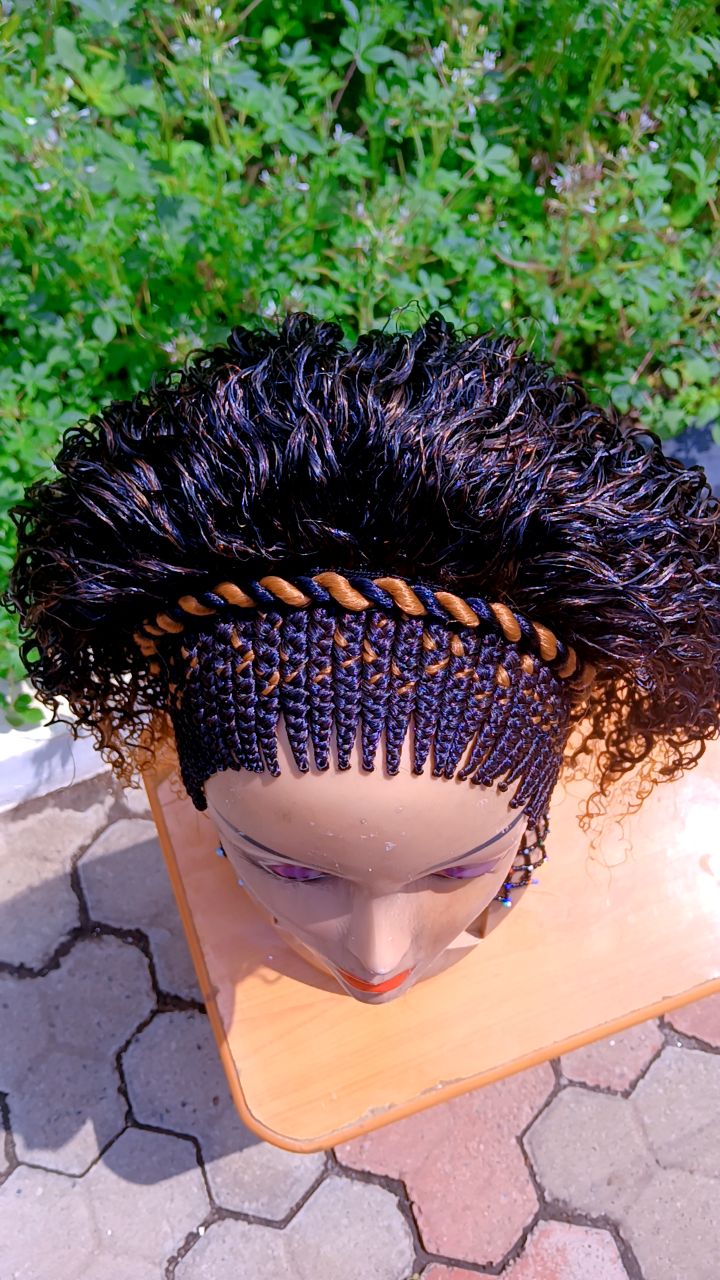 Amara Curly Braided Wig — Ginger Ombré