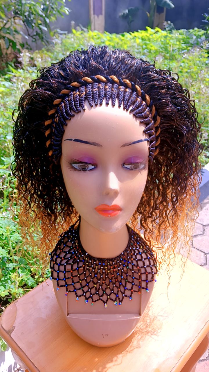 Amara Curly Braided Wig — Ginger Ombré