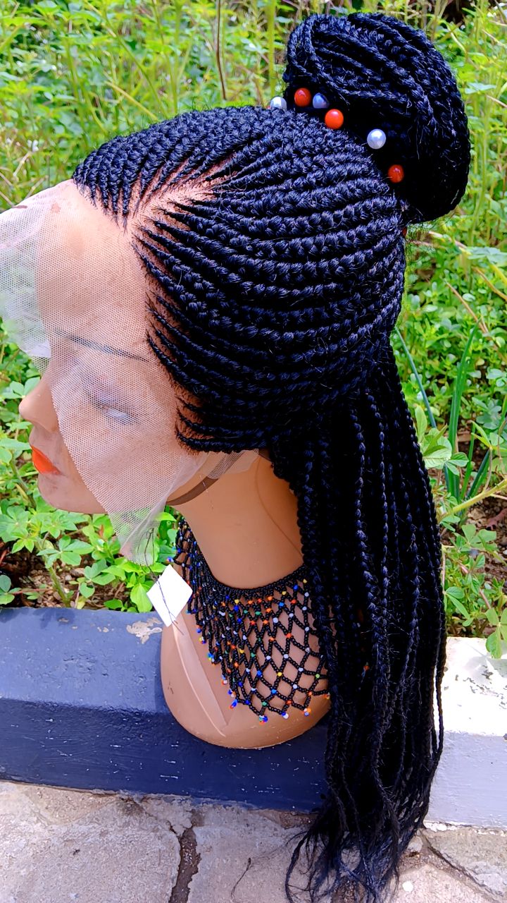 2-in-1 Frontal Braided Ponytail Wig