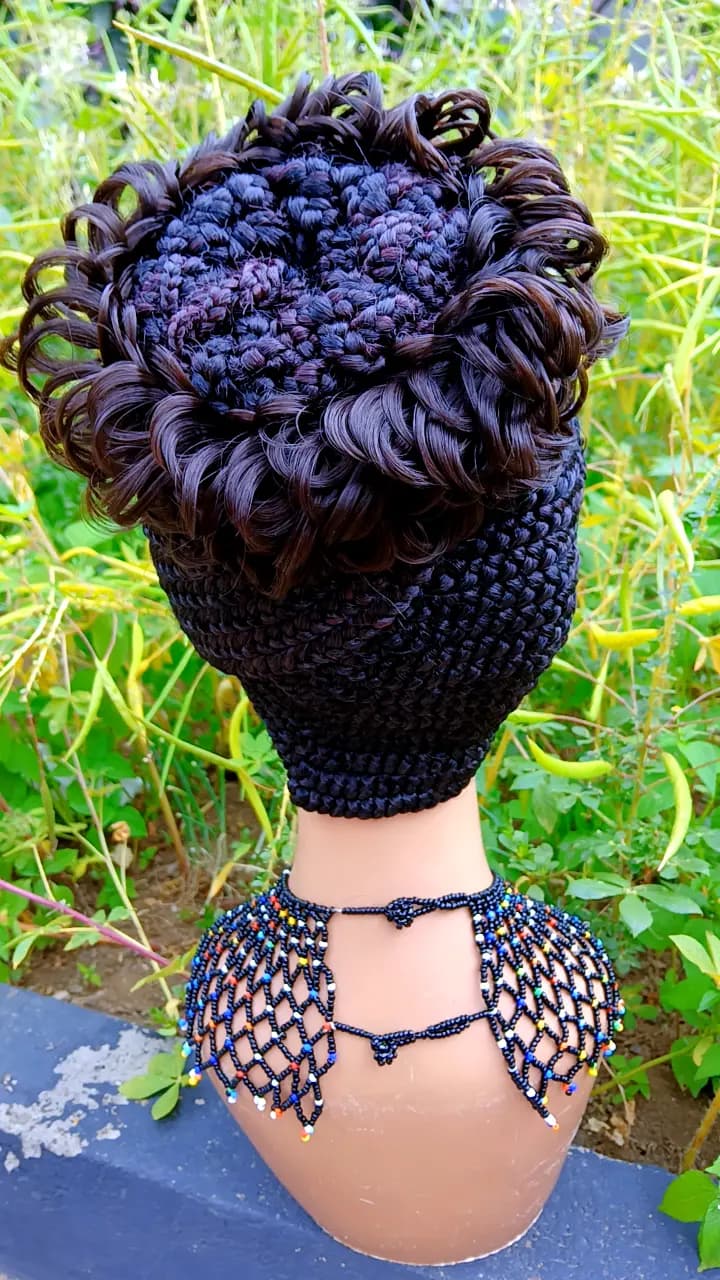 All-Up Curly Bun Cornrow Wig