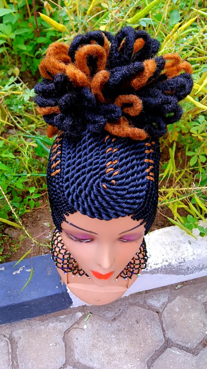 Copper Crown Braided Wig