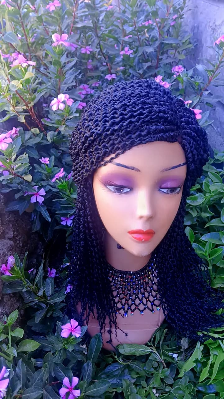Long Curly Braided Wig