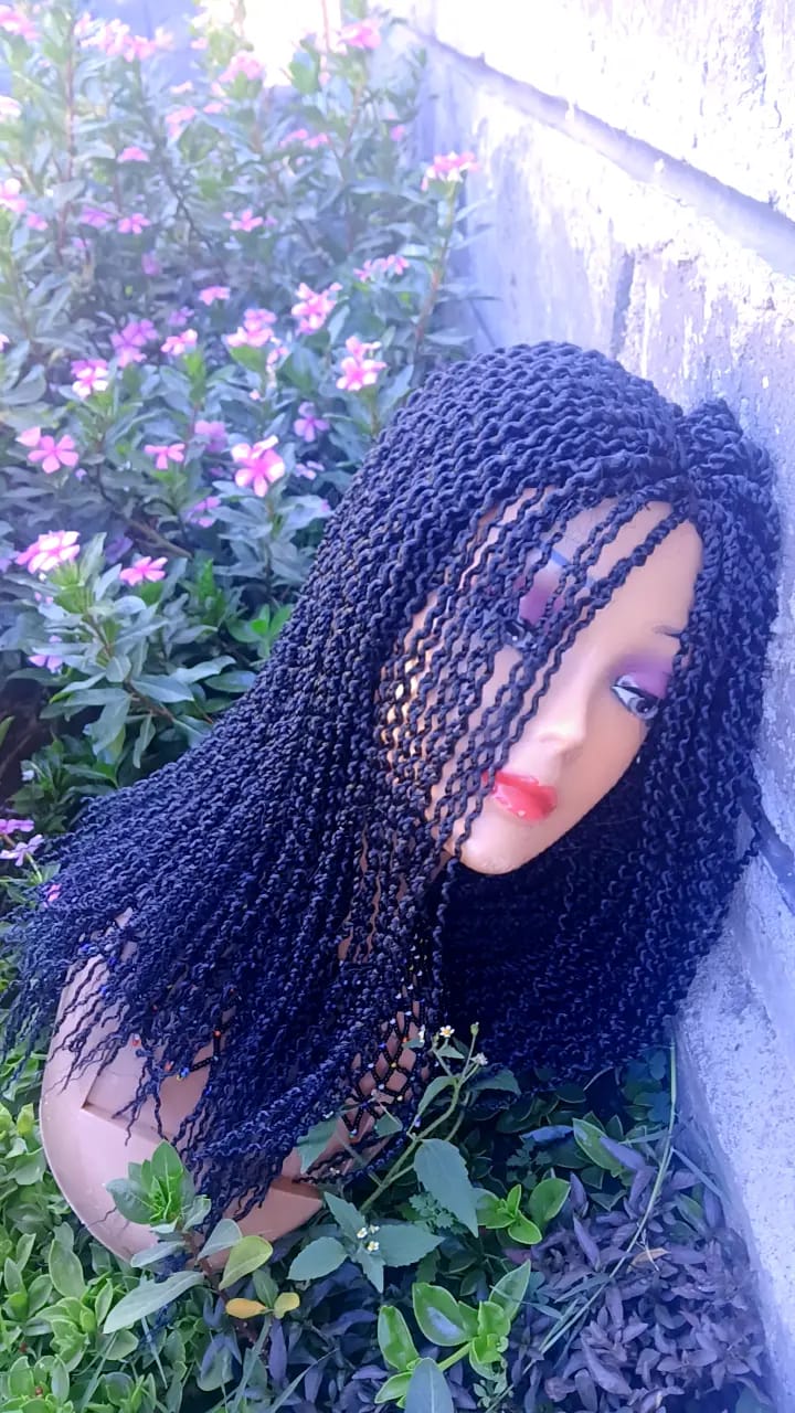 Long Curly Braided Wig