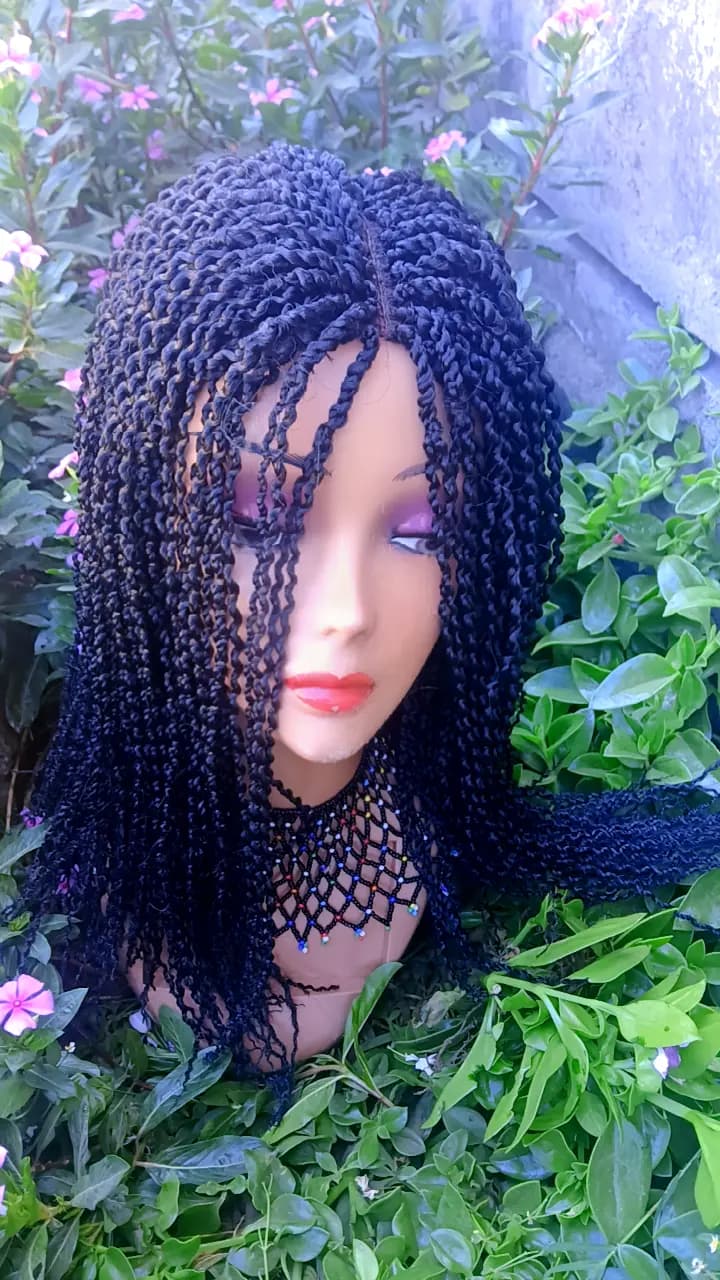 Long Curly Braided Wig
