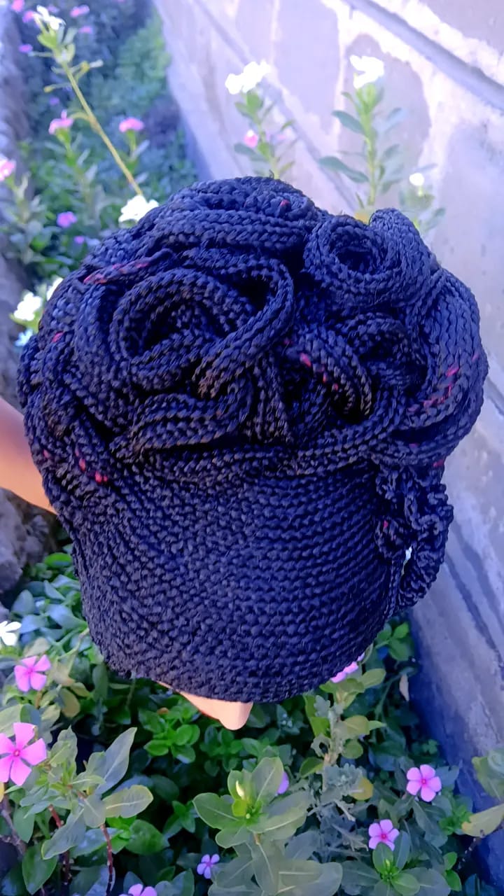 Beehive unique Black Braided Wig
