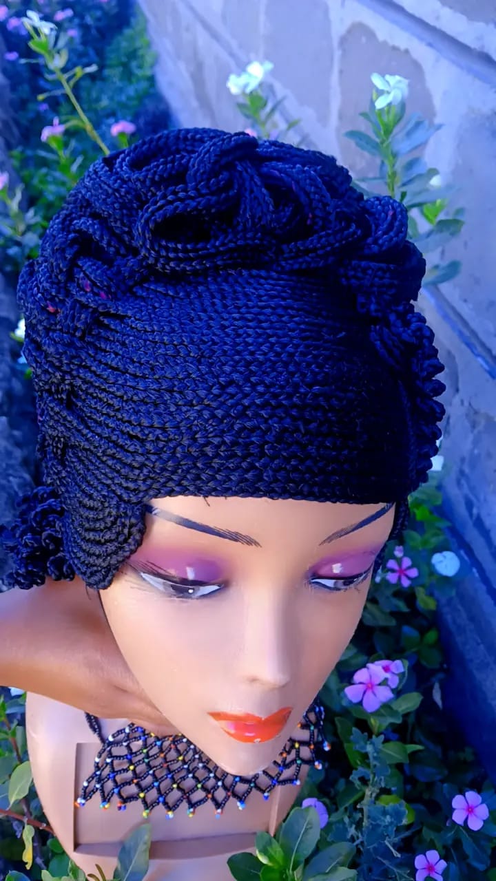 Beehive unique Black Braided Wig