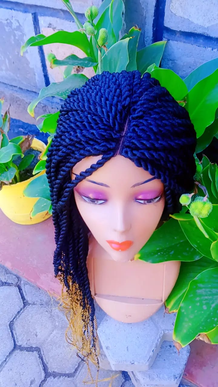 Zuri Rope Twist Wig – Navy to Honey Ombré
