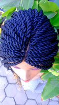 Zuri Rope Twist Wig – Navy to Honey Ombré