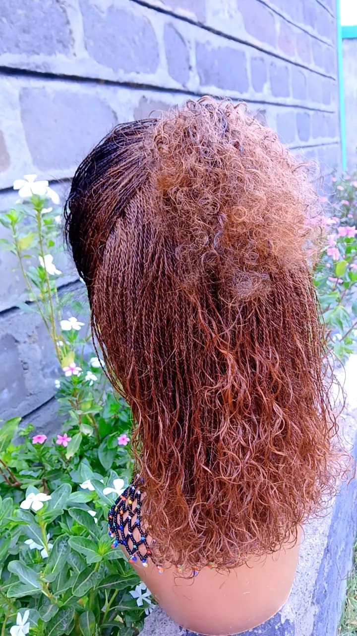 Zuri Water Curl Sisterlocs Wig — Copper Tips