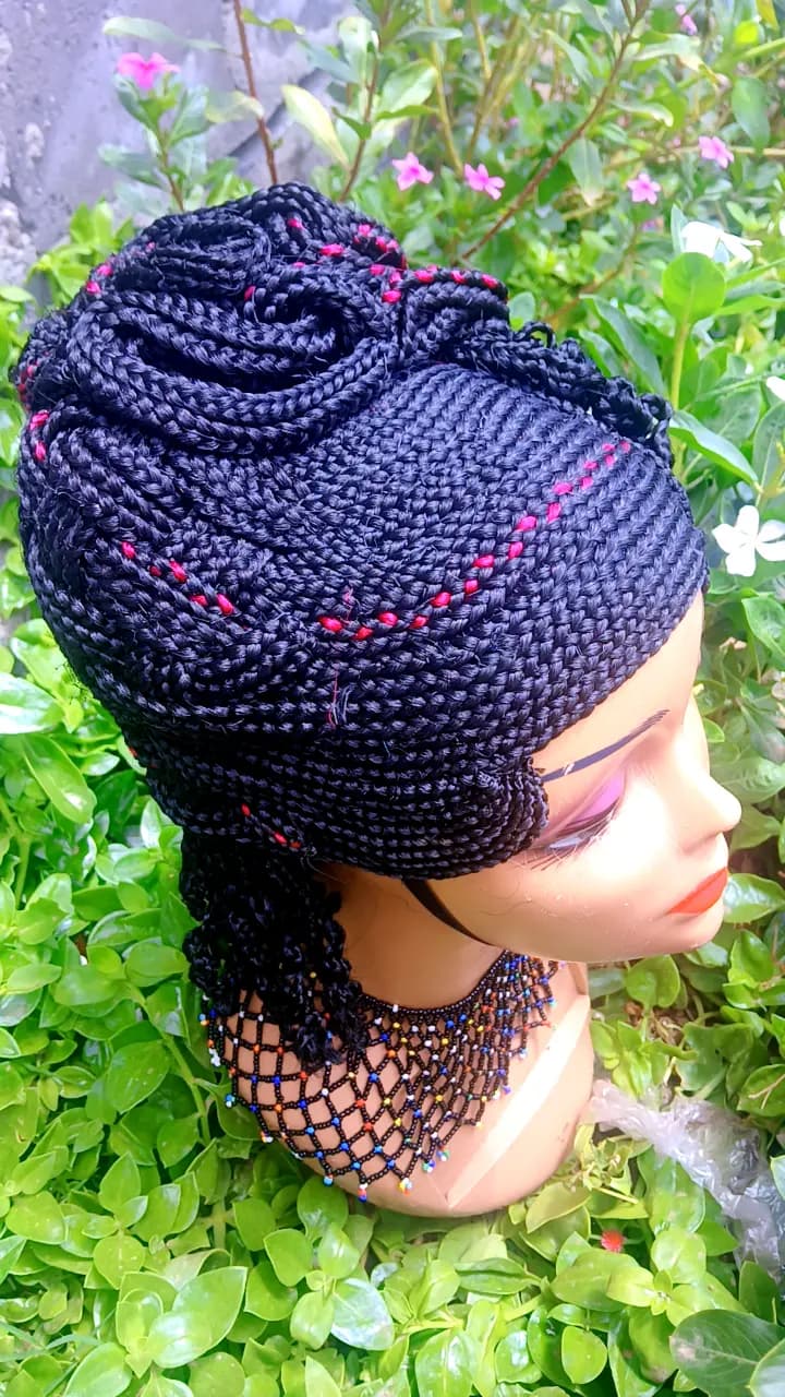 Beehive unique Black Braided Wig
