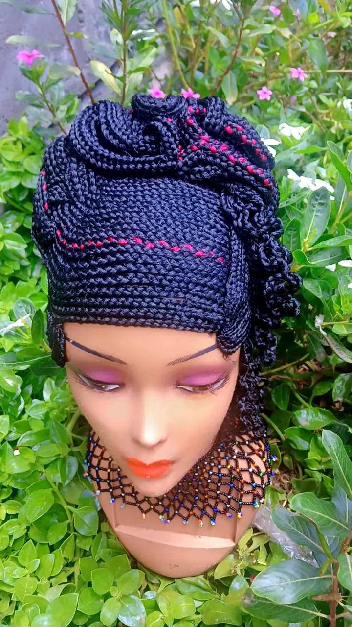 Beehive unique Black Braided Wig