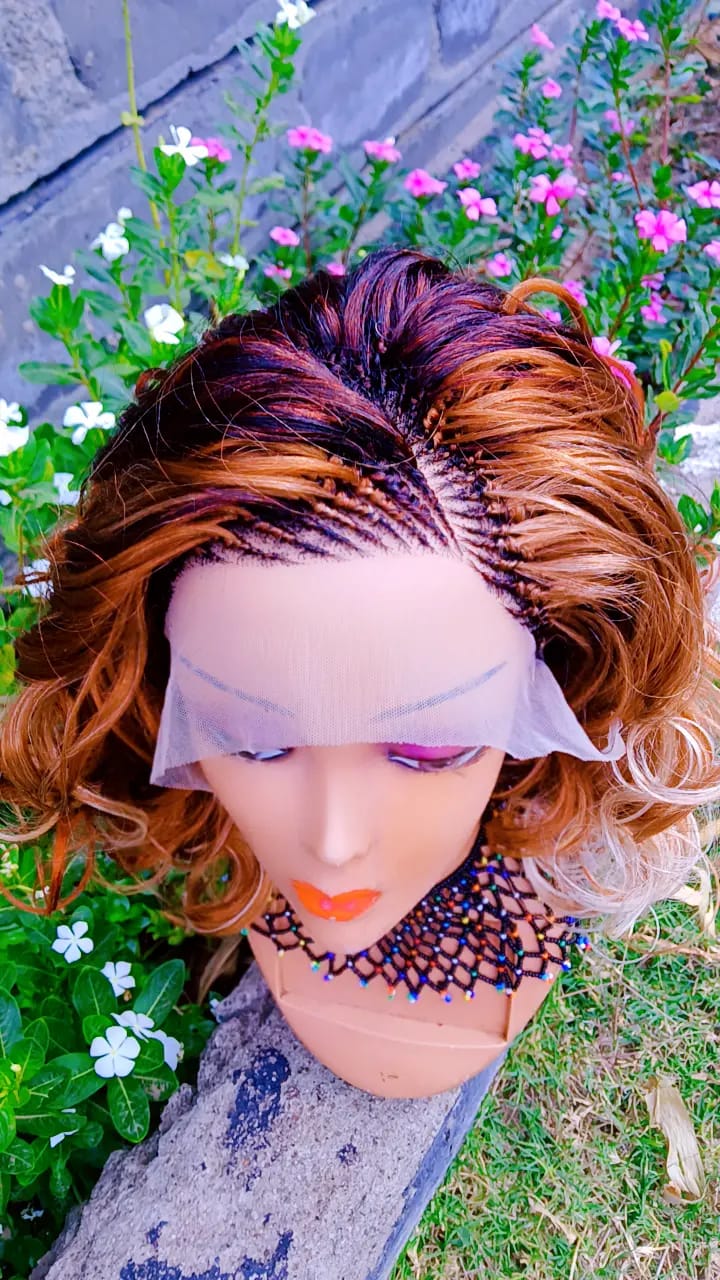 Drop Lines Curly Braided Wig