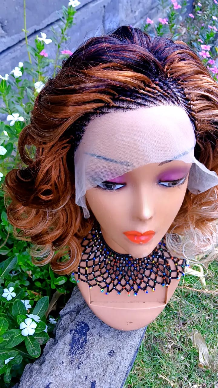 Drop Lines Curly Braided Wig