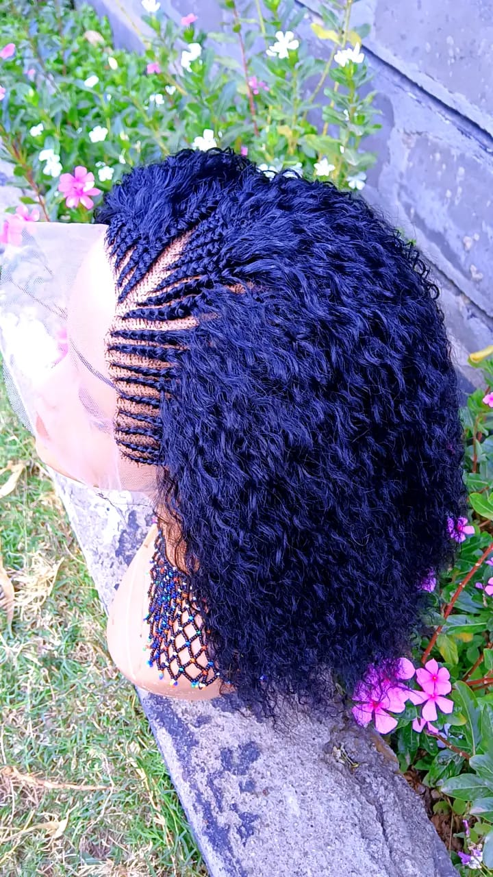 Drop Lines Curly Braided Wig